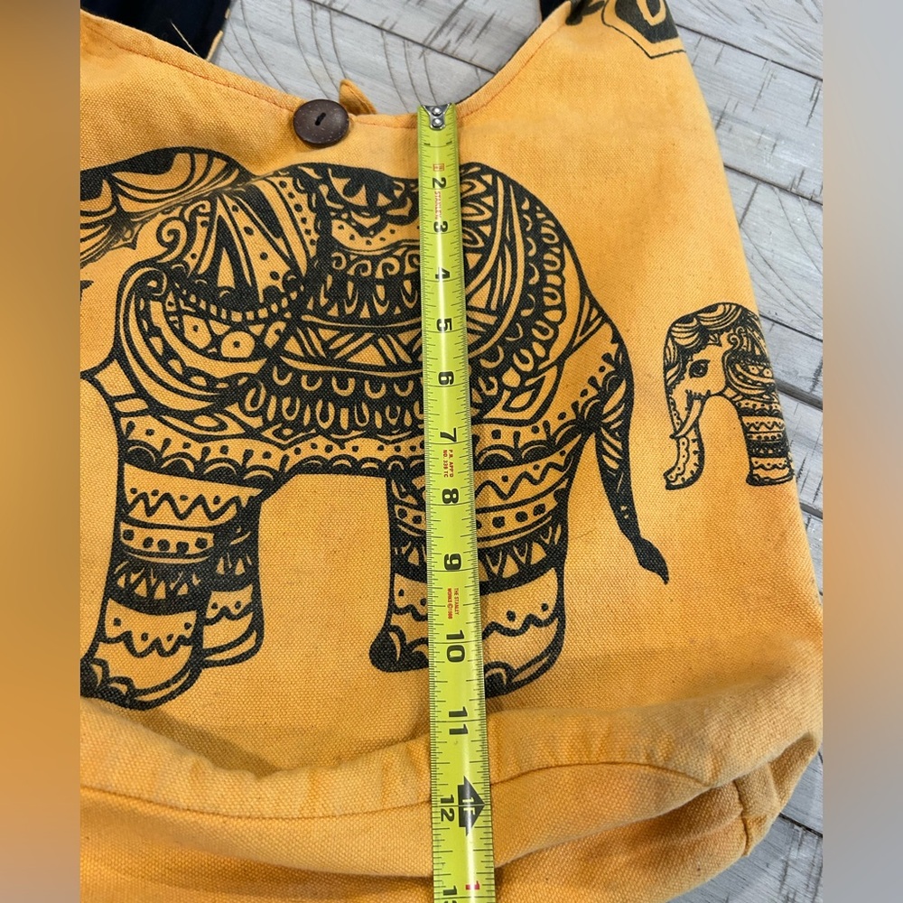 Bohemian Elephant Sling Shoulder Bag Crossbody 100% Cotton Made in Nepal - Picture 11 of 11